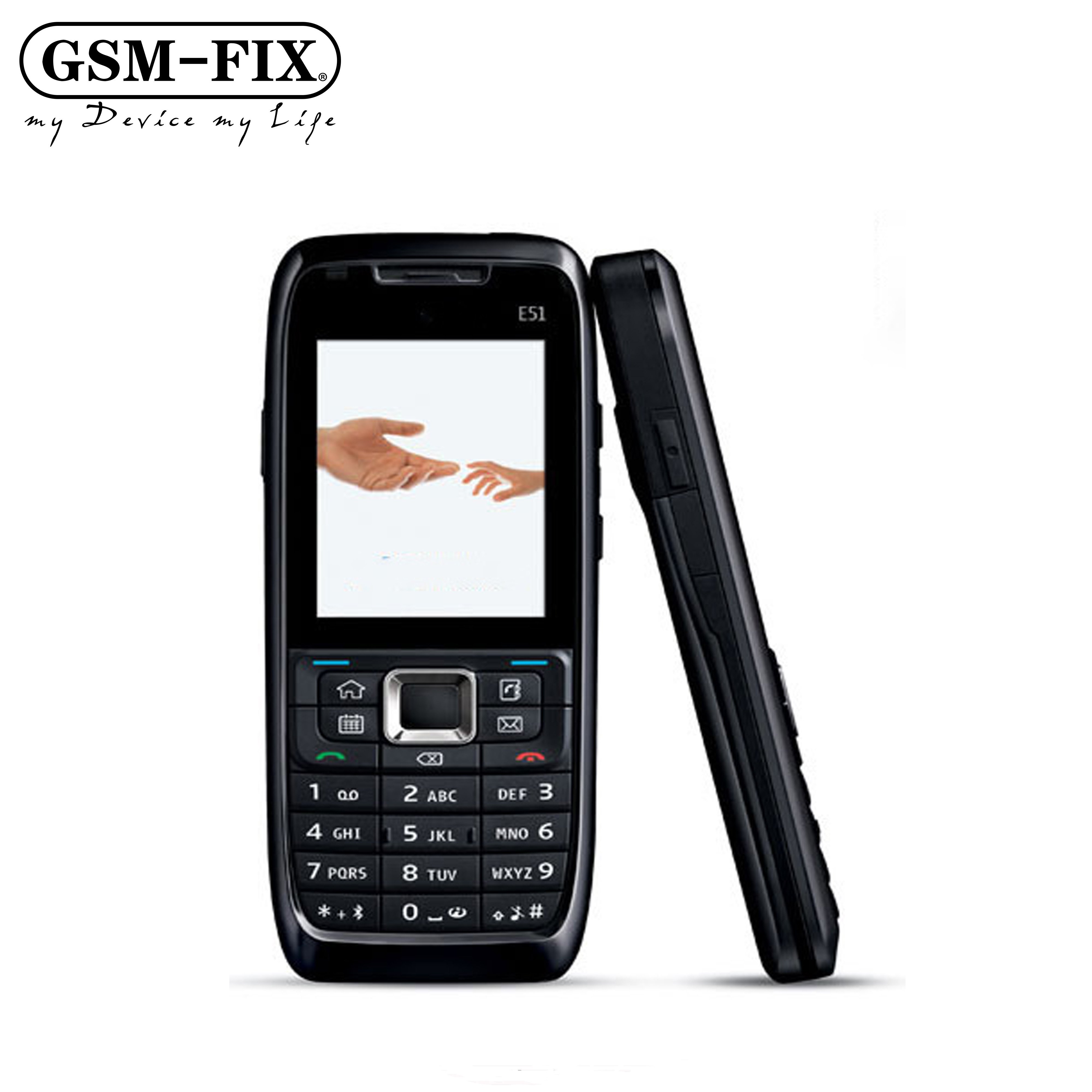 GSM-FIX For Nokia E51 Single SIM 130MB + 96MB Black ABC Keypad Factory Unlocked 3G GSM